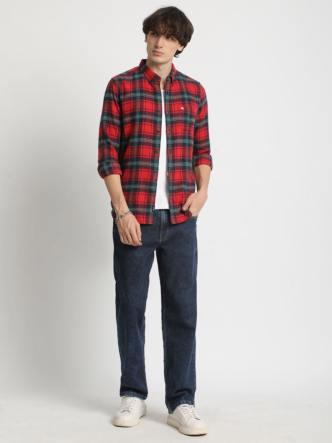 THE BEAR HOUSE Men Slim Fit Tartan Checks Opaque Checked Casual Shirt