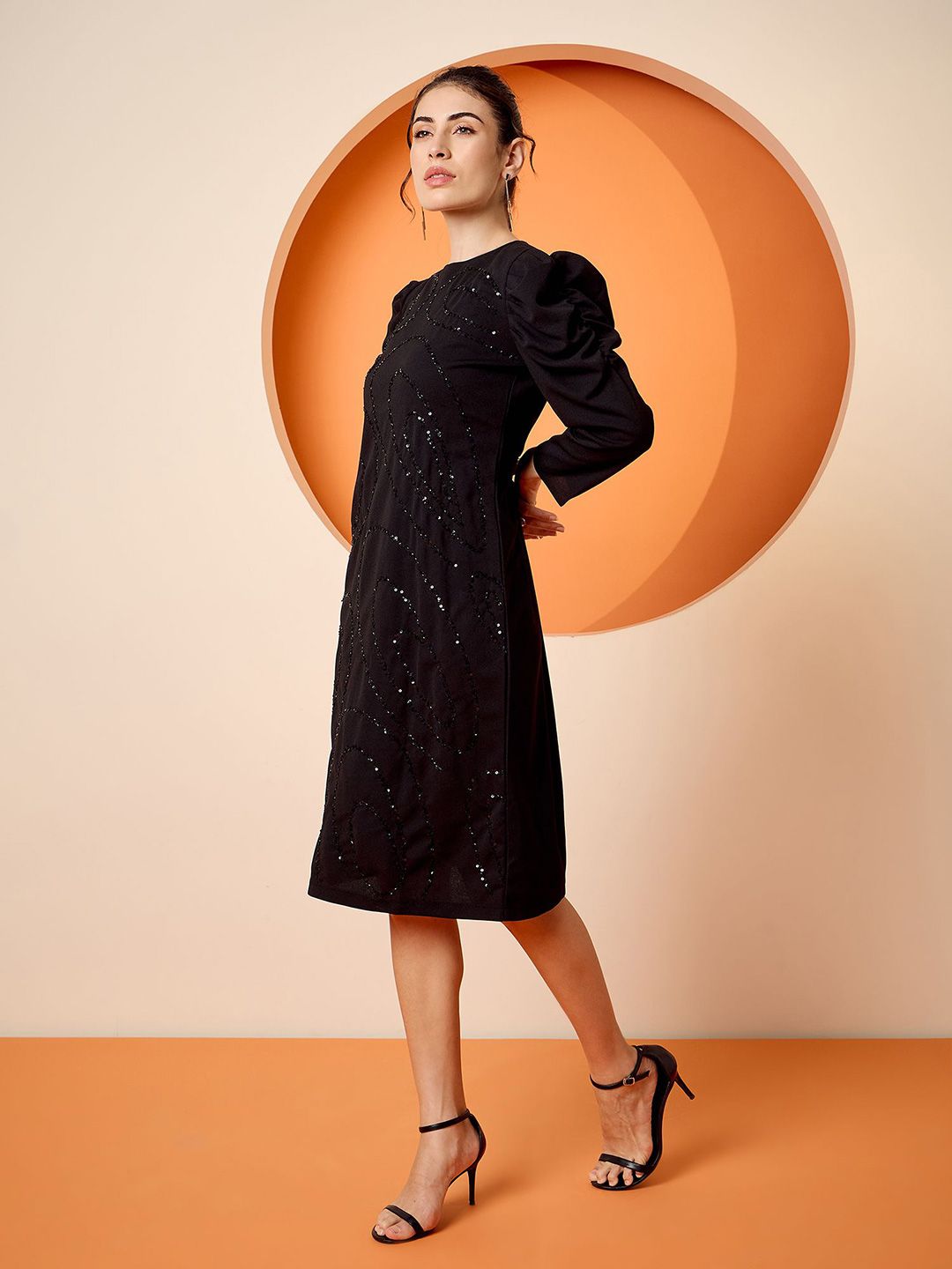 Antheaa Woven Embellished Sheath Dress