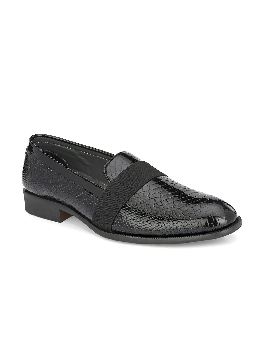 House of Pataudi Men Textured Formal Loafers