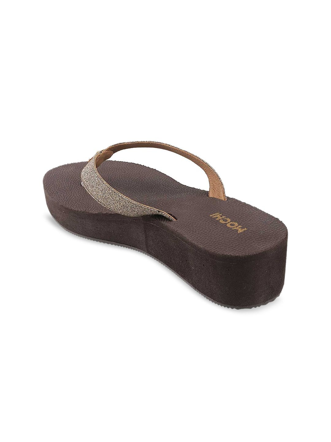 Mochi Women Gold-Toned Solid Sandals