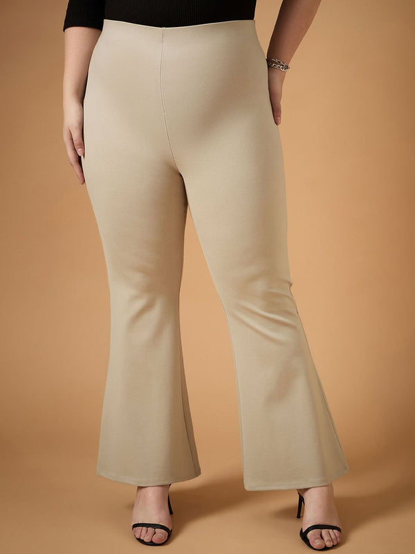 SASSAFRAS Curve Women Comfort Slim Fit High-Rise Trousers