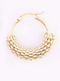 VOGUE PANASH Stainless Steel 18K Gold-Plated Circular Shape Hoop Earrings