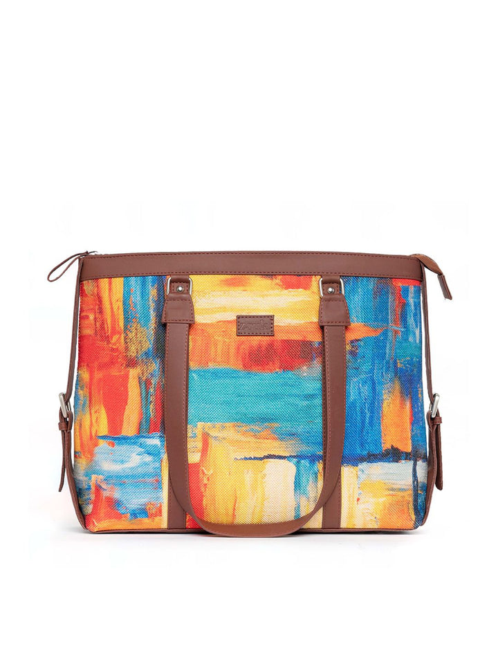 ZOUK Women Abstract Structured Laptop Bag