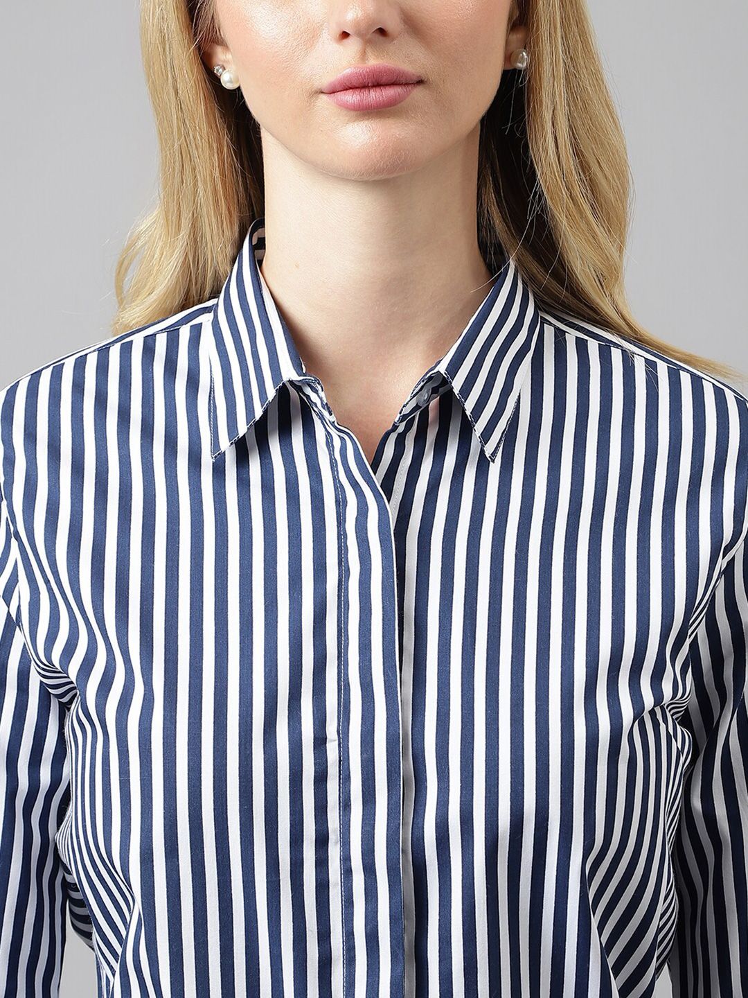 Hancock Striped Spread Collar Pure Cotton Formal Shirt