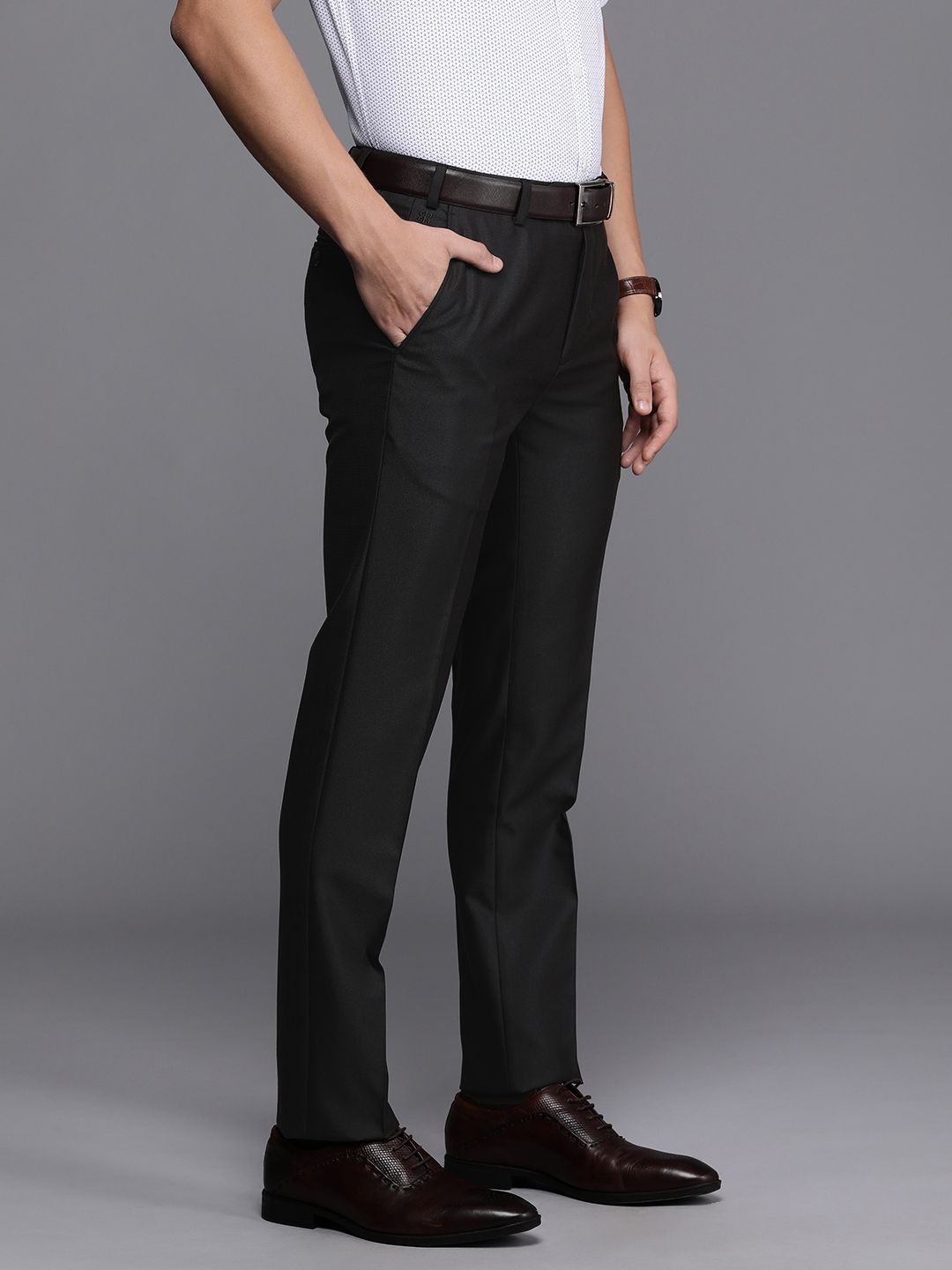 Raymond Men Mid-Rise Slim Fit Formal Trousers