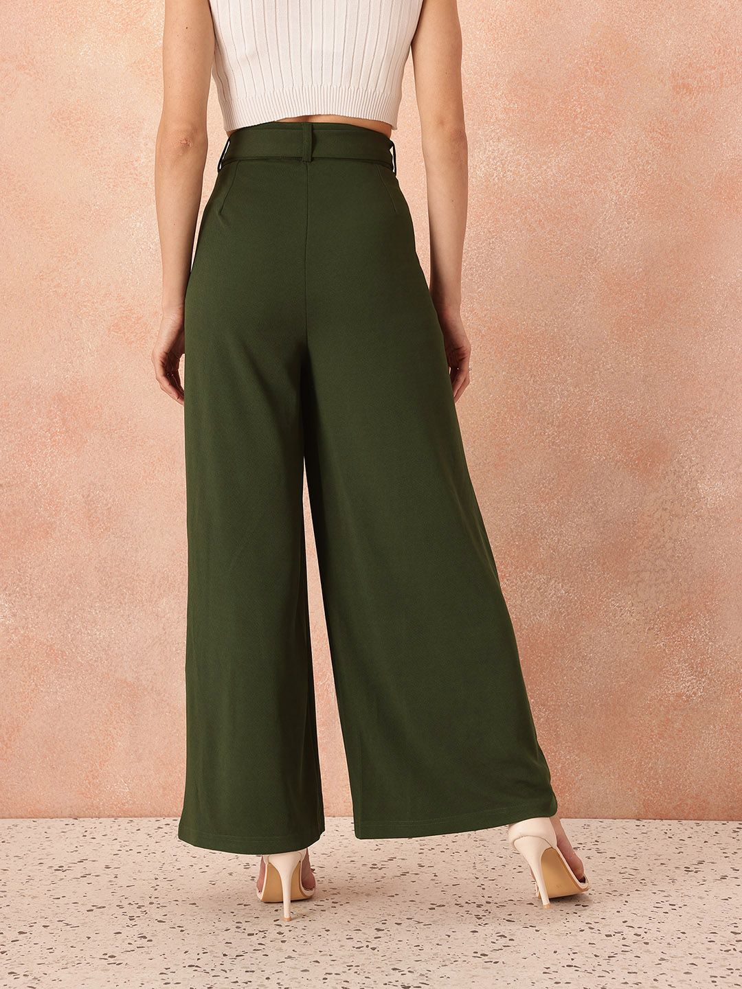 all about you Women Wide Leg Trousers with Belt