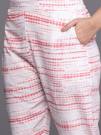 Libas Women Peach-Coloured Bandhani Printed Gotta Patti Pure Cotton Kurta with Trousers & With Dupatta