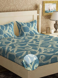 Myntra Elegant Homes Biru & Beige Printed 300 TC Set Cadar King- 250 sm x 225 cm