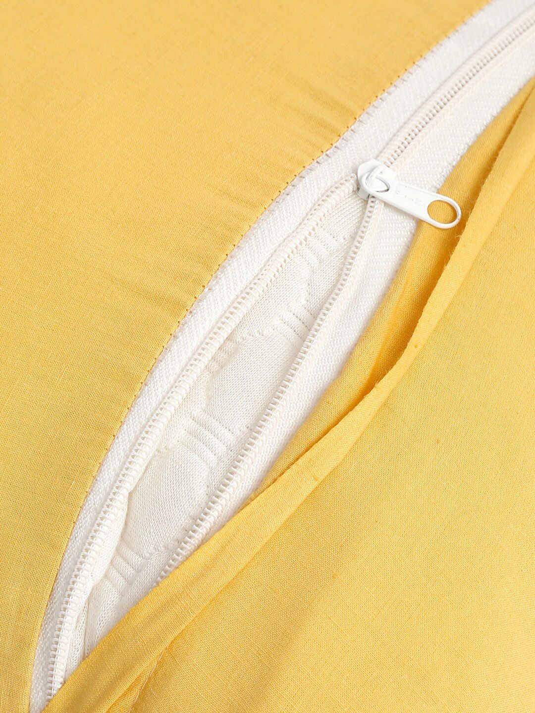 HOSTA HOMES Set of 2 Yellow Embroidered Pure Cotton Pillow Covers