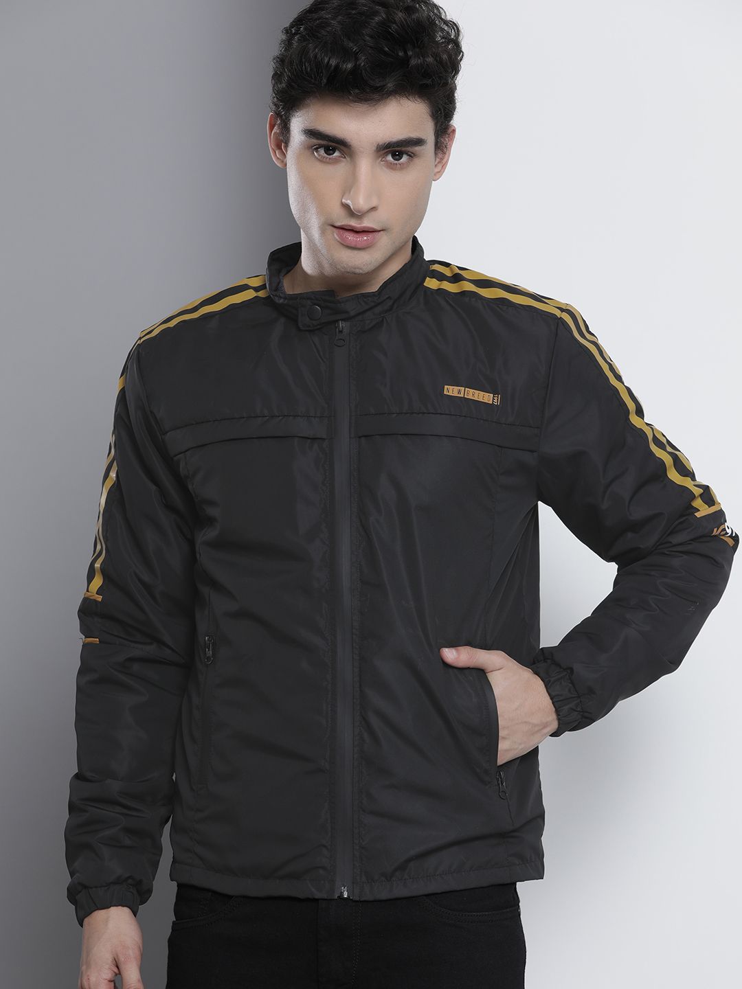 The Indian Garage Co Men Black Solid Tailored Jacket