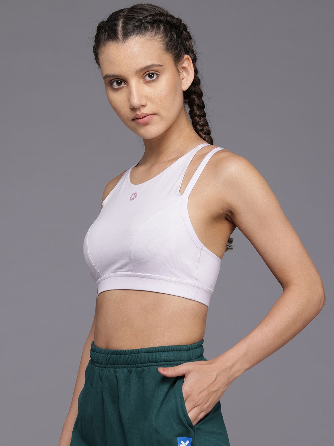 HRX by Hrithik Roshan Styled Back Medium Coverage Lightly Padded Workout Bra KY018_03