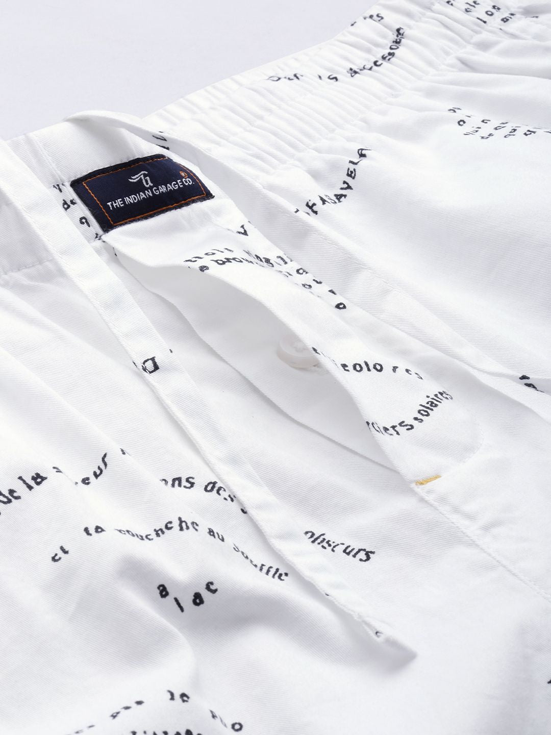 The Indian Garage Co Men White Printed Pure Cotton Boxers 1120-BXR10-13