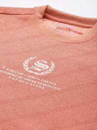 The Indian Garage Co Men Peach-Coloured Printed Sweatshirt