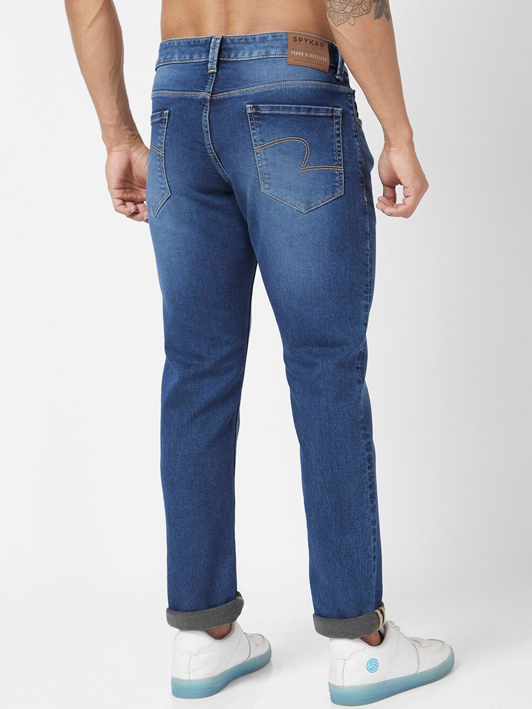 SPYKAR Men Clean Look Narrow Light Fade Stretchable Jeans
