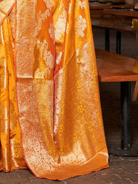 KALINI Ethnic Motifs Woven Design Zari Organza Banarasi Saree