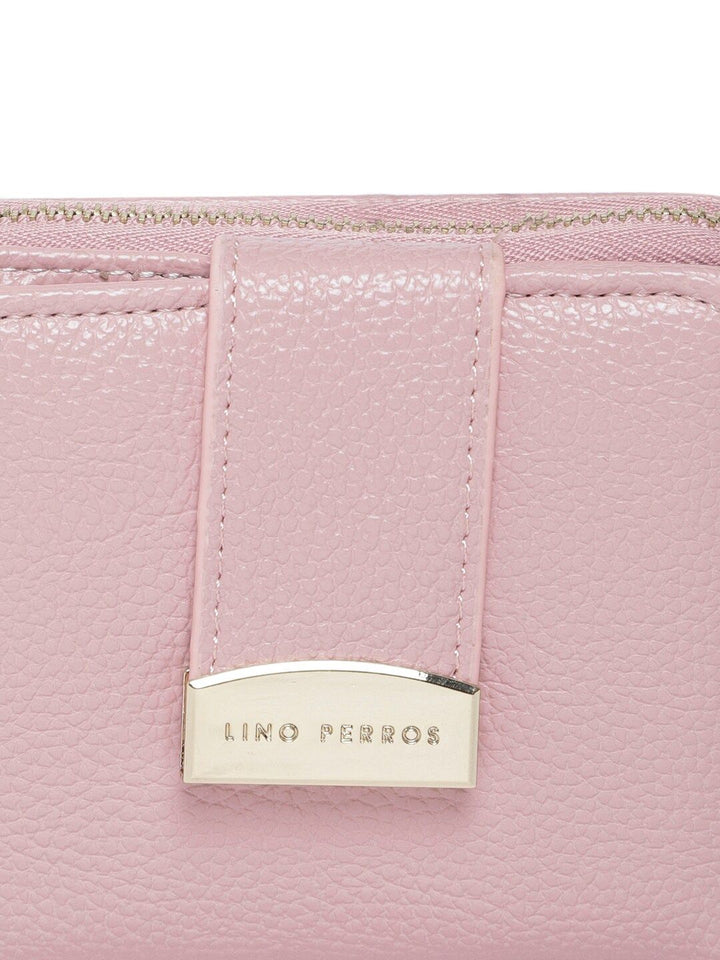Lino Perros Women Pink Solid Zip Around Wallet