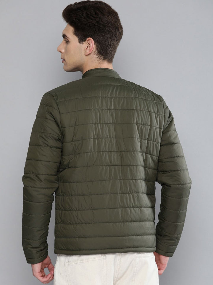 The Indian Garage Co Men Olive Green Padded Jacket