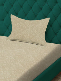 Myntra Elegant Homes Beige Floral 300 TC Single Bedsheet With 1 Pillow Covers