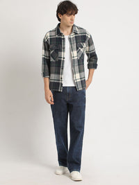 THE BEAR HOUSE Men Checked Relaxed Fit Casual Pure Cotton Overshirt