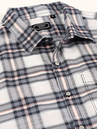 Thomas Scott Tartan Checked Smart Slim Fit Opaque Pure Cotton Casual Shirt