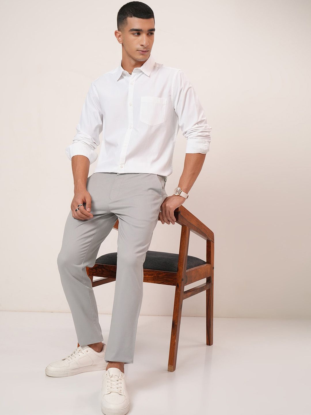 HIGHLANDER Men Soft Feel Twill Chino Trousers