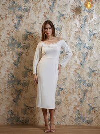 Athena Off-Shoulder Hiasan Sarung Midi