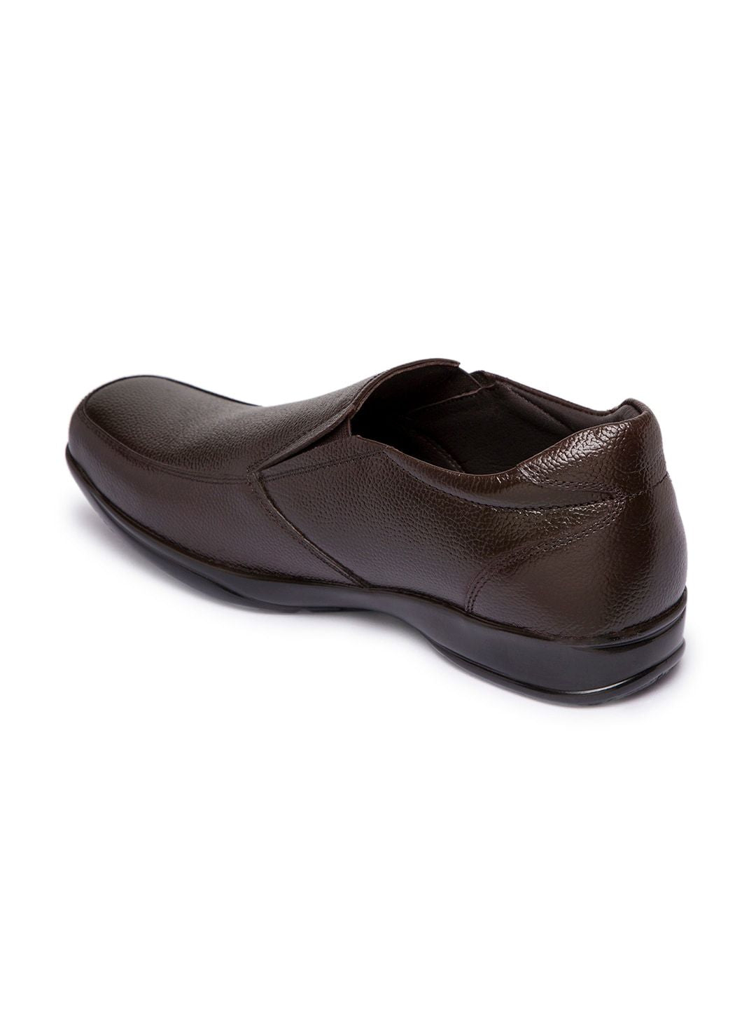 Red Chief Men Brown Genuine Leather Formal Slip-Ons