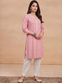 Rumah Wanita Chikankari Motif Etnik Cetakan Indie Cetakan Kurta