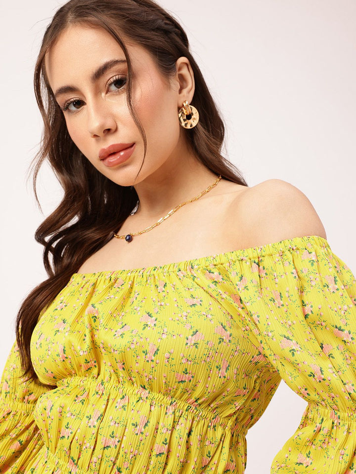 DressBerry The Hourglass Illusion Off-Shoulder Floral Top