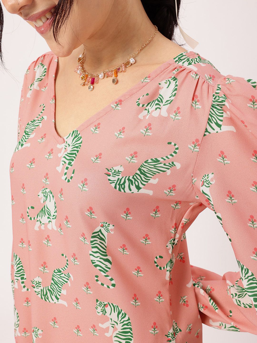 DressBerry Fierce Blend Printed Tie-Up Dress