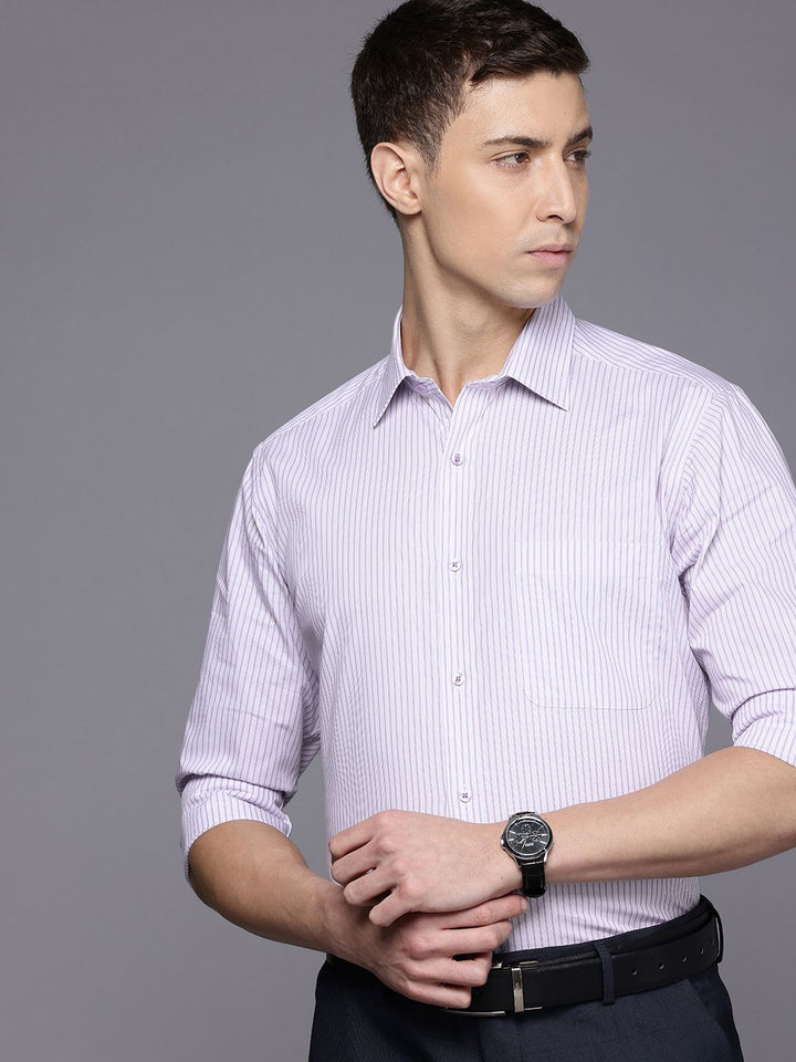 Raymond Slim Fit Striped Pure Cotton Formal Shirt