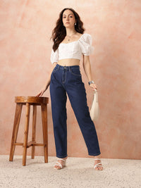 all about you Women Boyfriend Fit High-Rise Stretchable Jeans