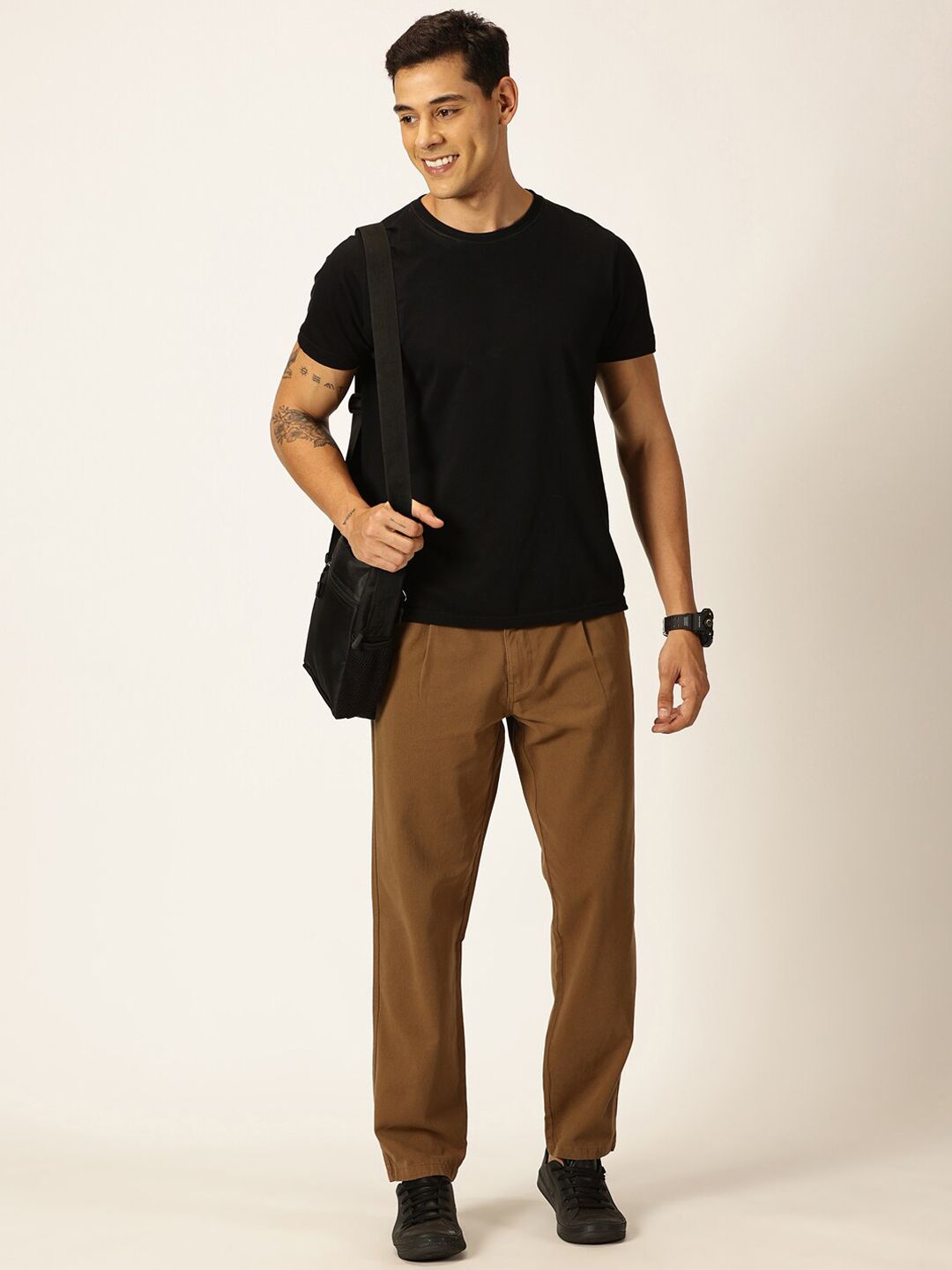 Thomas Scott Men Smart Straight Fit Easy Wash Pure Cotton Trousers