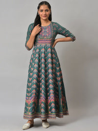 W Ethnic Motifs Printed Maxi Ethnic Dress