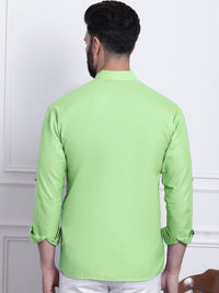 SOJANYA Mandarin Collar Roll Up Sleeves Kurta