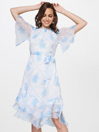 AND White Floral Midi Dress