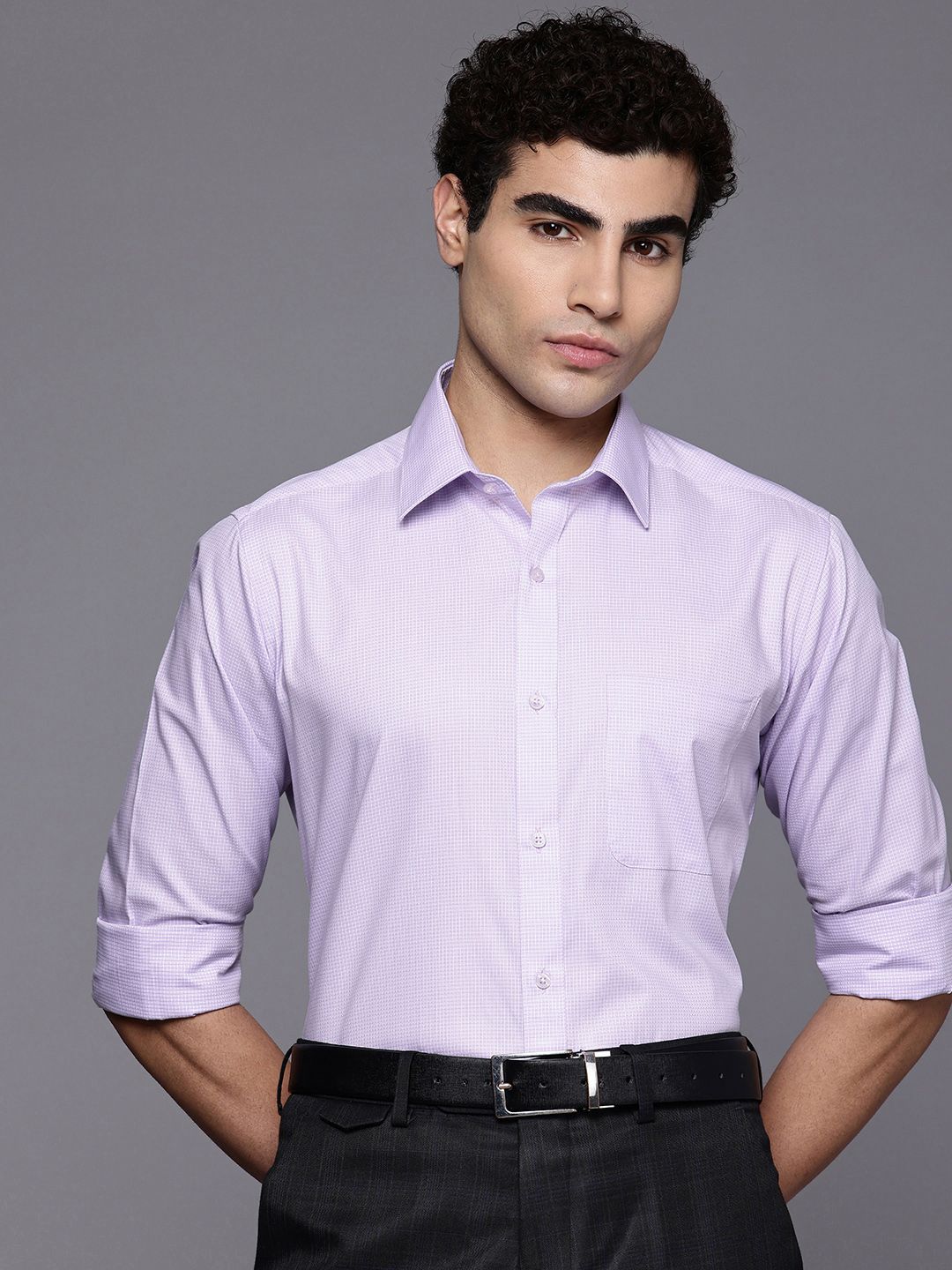 Raymond Slim Fit Checked Pure Cotton Formal Shirt