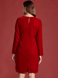 all about you Velvet Finish Sheath Dress