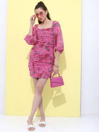 Tokyo Talkies Women Floral Print Fit & Flare Mini Dress