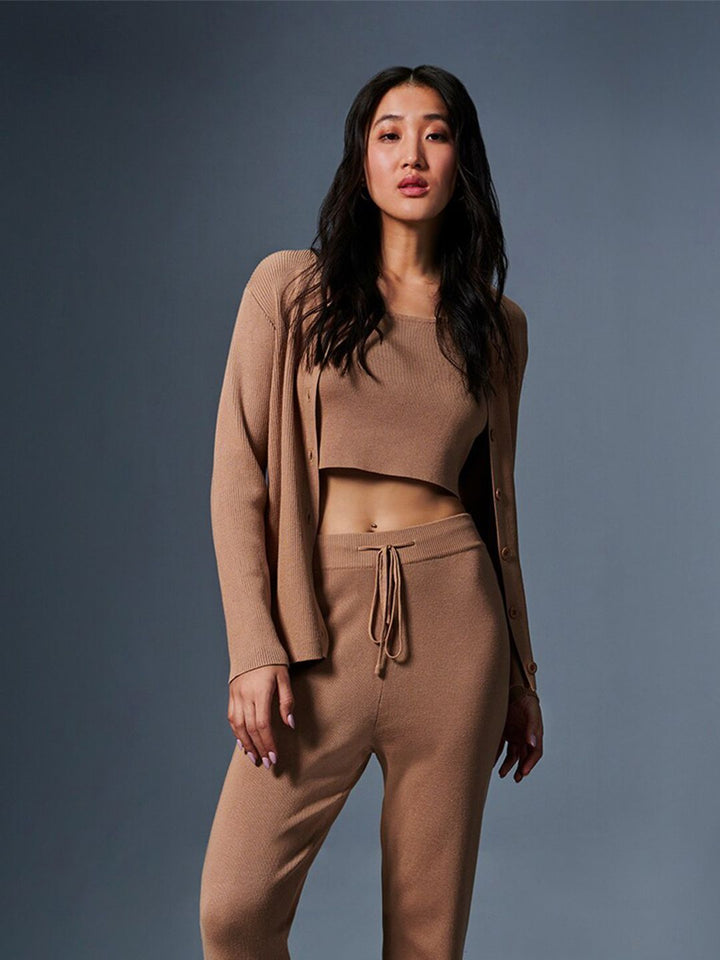 AND Sleeveless Crop Top With Trousers & Jacket