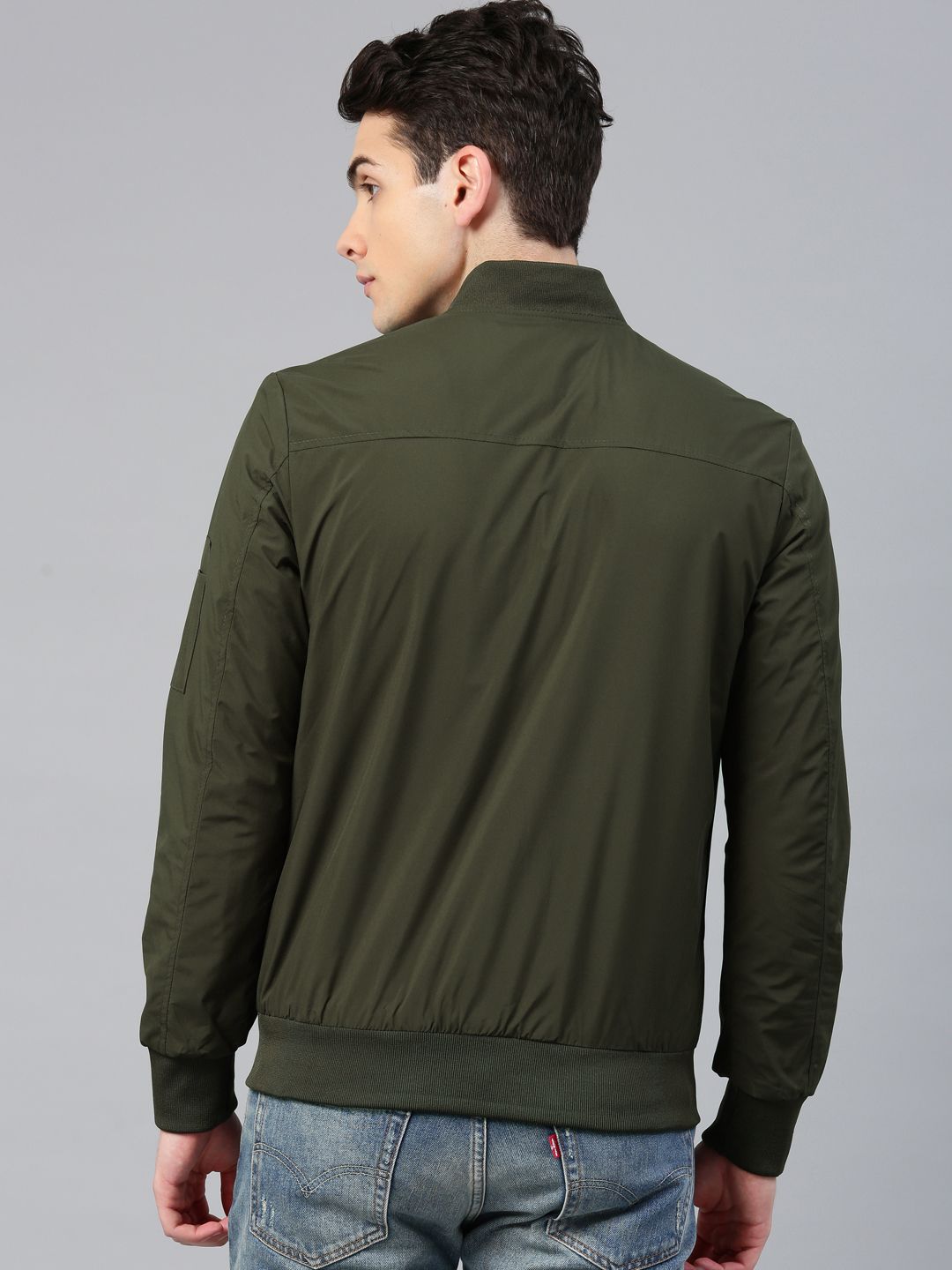 HRX by Hrithik Roshan Men Olive Green Solid Active Bomber Jacket