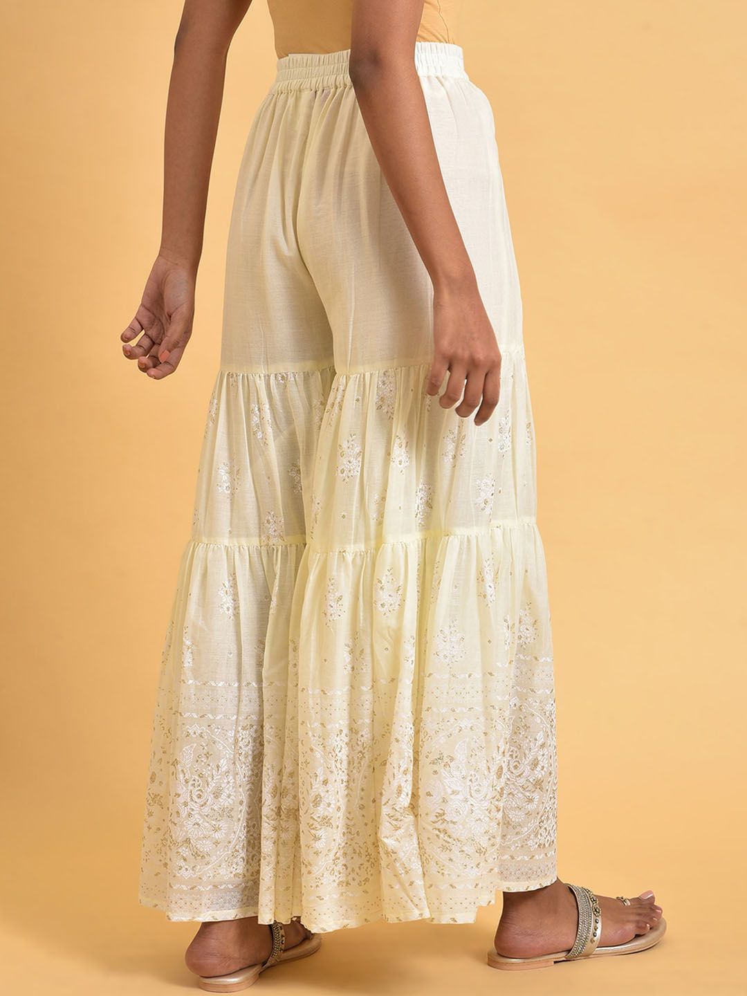 W Women Loose Fit Pleated Pure Cotton Trousers