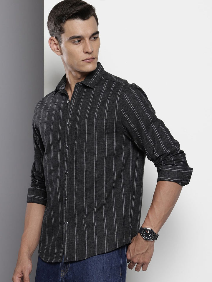 The Indian Garage Co Slim Fit Striped Casual Shirt