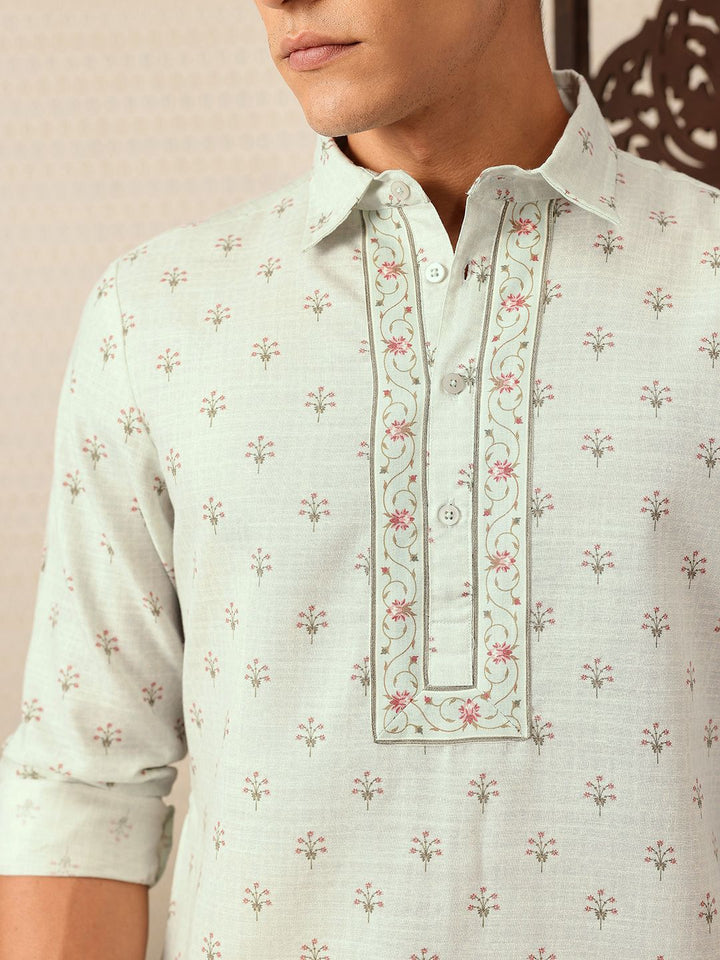 House of Pataudi Floral Printed Rozana Kurta