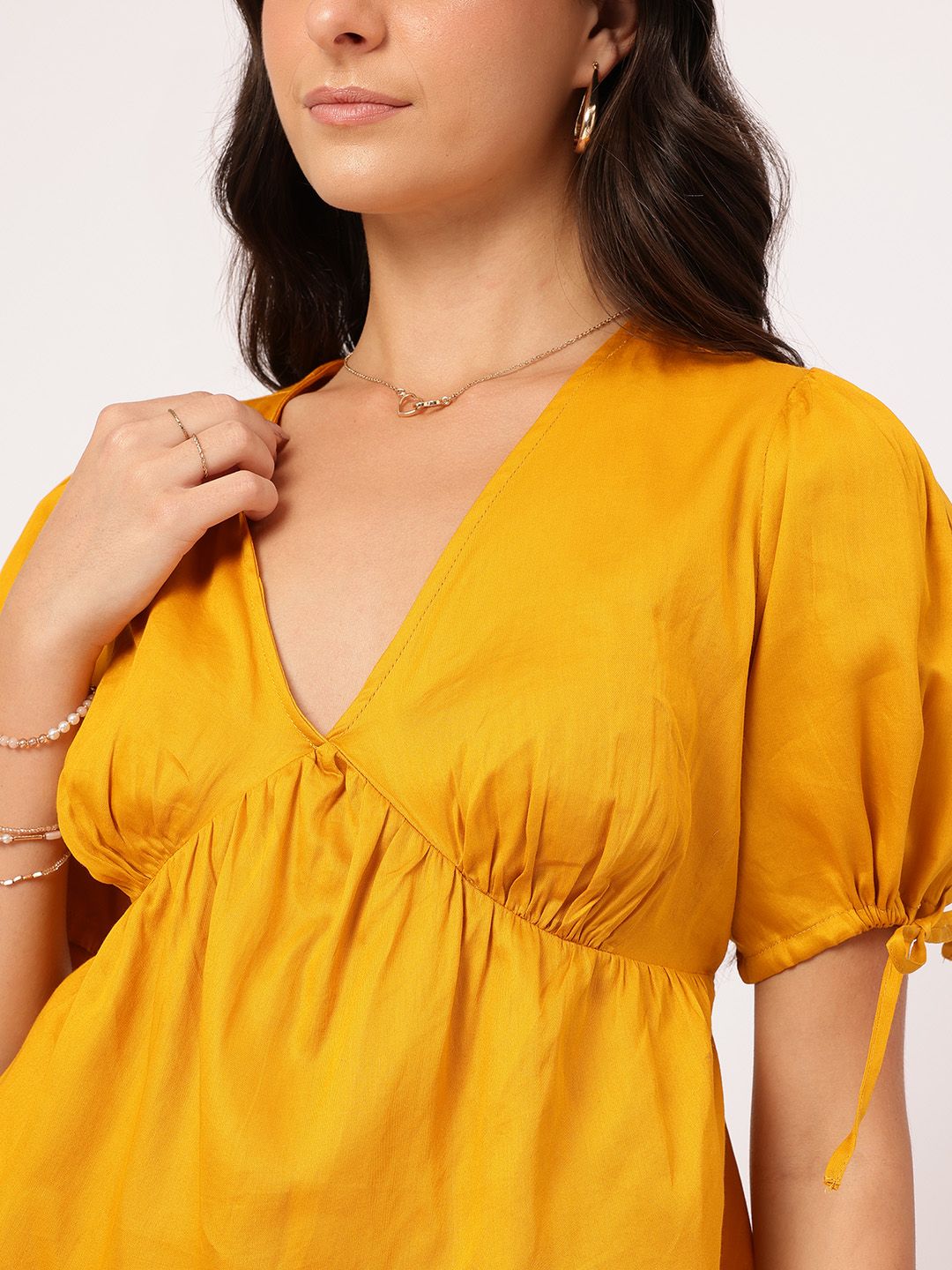 DressBerry Sunshine State Plunge Styled Back Top