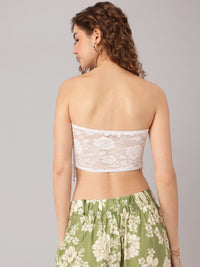 DressBerry Coachella Dream Lace Fringed Tube Crop Top