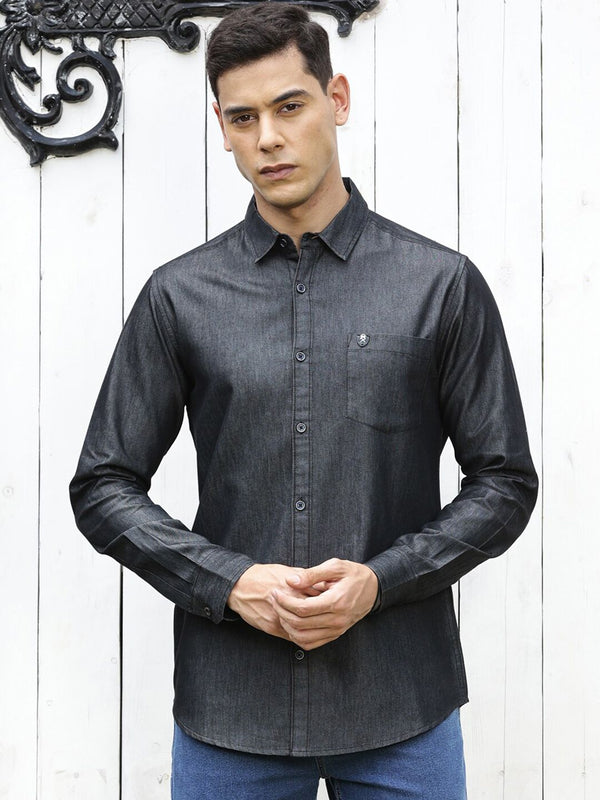 Thomas Scott Men Pepejal Kapas Smart Slim Fit Casual Shirt