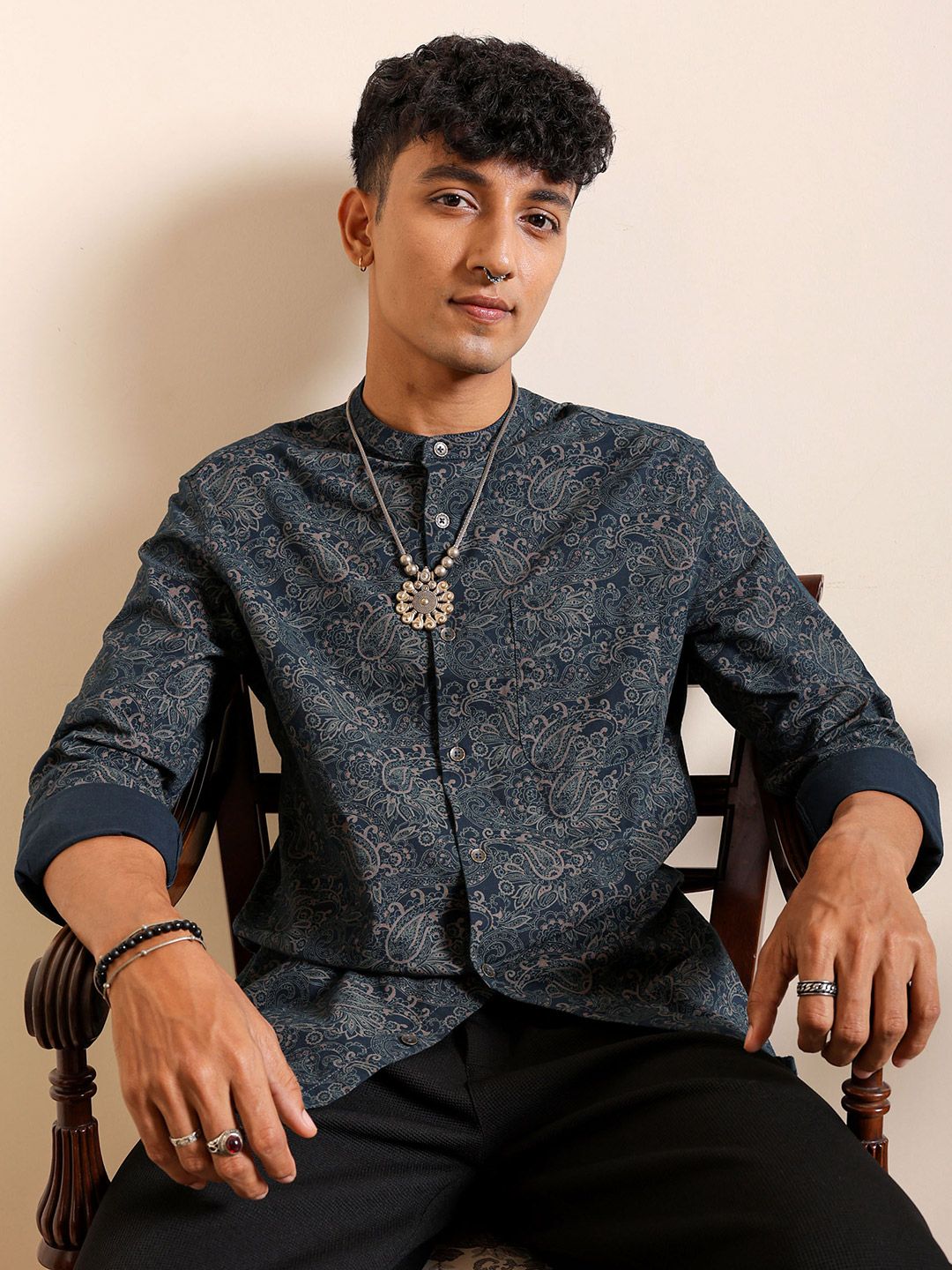 The Indian Garage Co Men Slim Fit Indie Printed Resortwear Shirt