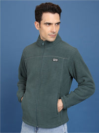 Highlander Mock Collar Front-Open Sweatshirt