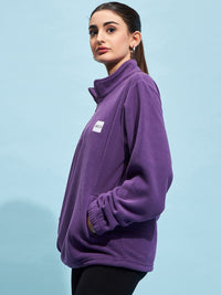 STREET 9 Purple Mock Collar Oversized Sweatshirt